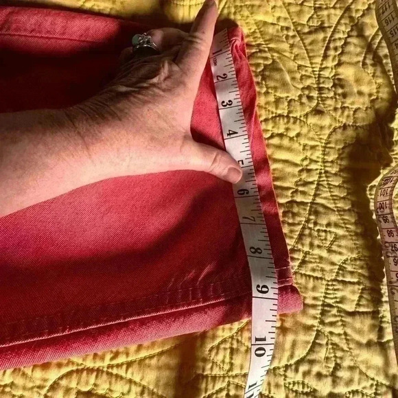 Levi’s size 14 red denim wide leg cropped jeans. EUC. Blue zipper& stitching . - Picture 14 of 16